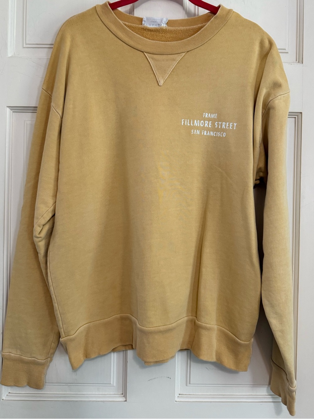 Frame Denim Crewneck Filmore Street Sweatshirt in Yellow